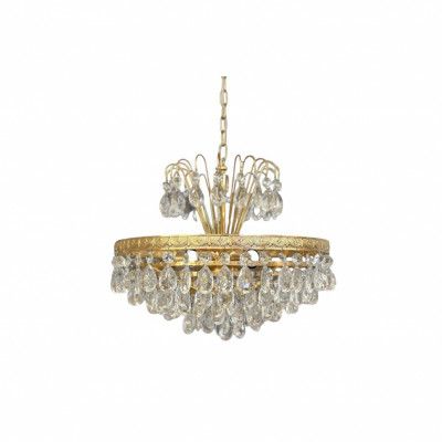 Luna kristallkrona mässing Ø40