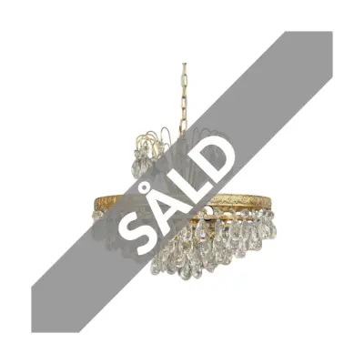 Luna kristallkrona mässing Ø40