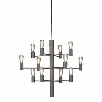 Manola 12 ljuskrona, grafit 60cm