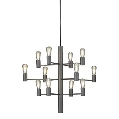 Manola 12 ljuskrona, grafit 60cm