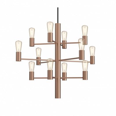 Manola 12 ljuskrona, roseguld 60cm
