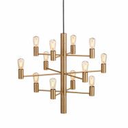 Manola 12 ljuskrona, satin/mässing 60cm