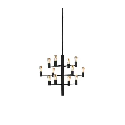Manola 12 ljuskrona, svartstruktur 60cm