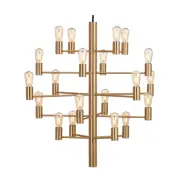 Manola 20 ljuskrona, satin/mässing 70cm