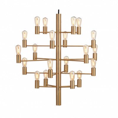 Manola 20 ljuskrona, satin/mässing 70cm