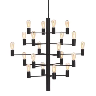 Manola 20 ljuskrona, svartstruktur 70cm