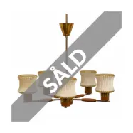 Meja takkrona 5-arm, räfflat glas