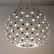 Mesh pendellampa Ø 80 cm 1 m svart - Luceplan - Vardagsrum - Modern - Metall - Med flera ljuskällor