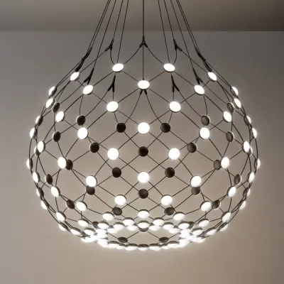 Mesh pendellampa Ø 80 cm 1 m svart Luceplan - Vardagsrum - Modern - Metall - Med flera ljuskällor
