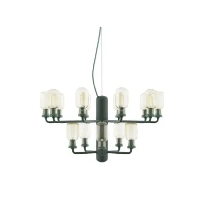 Normann Copenhagen - Amp Chandelier Small Gold/Green