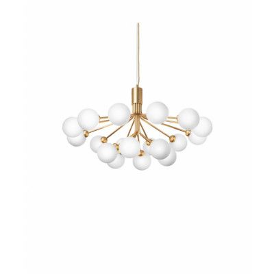 Nuura Aps - Apiales 18 Ljuskrona Brushed Brass/Opal WhiteNuura