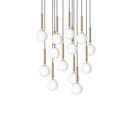 Nuura Aps - Miira 13 ljuskrona, mässing/opal, Ø 98 cm, 13-flg.Nuura