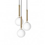 Nuura Aps - Miira 3 Ljuskrona Brass/Opal WhiteNuura