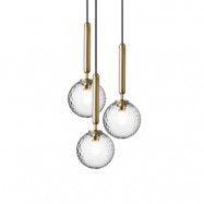Nuura Aps - Miira 3 Ljuskrona Brass/Optic ClearNuura