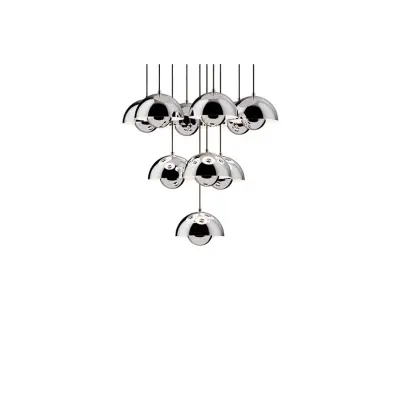 &Tradition - Flowerpot VP10 Ljuskrona Ø53 Chrome-Plated