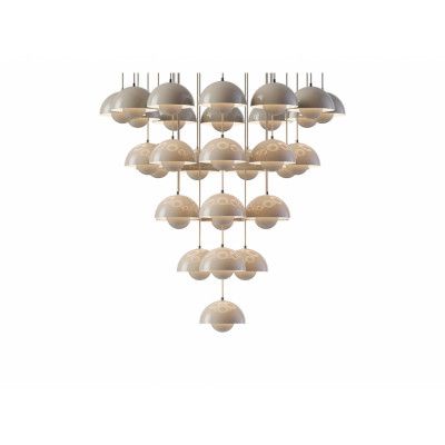 &Tradition - Flowerpot VP10 Ljuskrona Ø89 Grey Beige