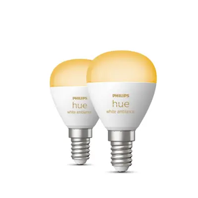 Philips Hue - Pære  White 5,1W Tropfen 2-pack E14