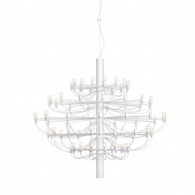 Sarfatti 2097/75 takkrona inkl. ljuskällor, Vit 141cm