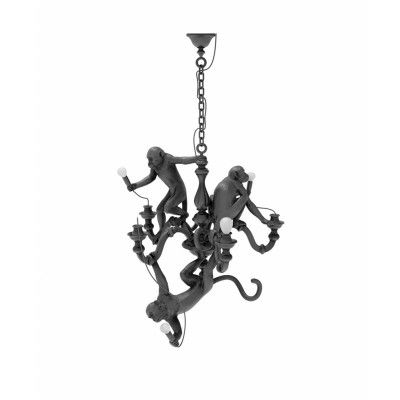 SELETTI - Monkey Chandelier Svart