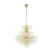 Fenoullet-ljuskrona, mässing, Ø 58 cm – Stars of Light - Vardagsrum - Glas - Med flera ljuskällor