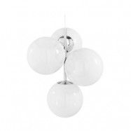 Tom Dixon - Globe Ljuskrona Mini Opal/Silver