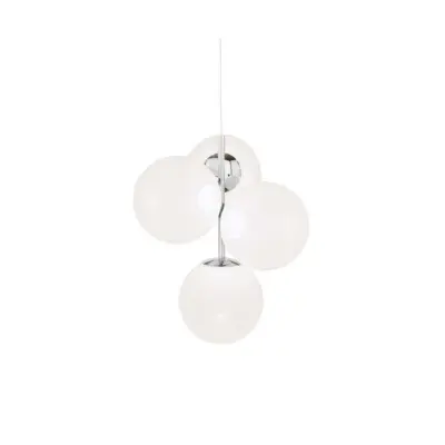 Tom Dixon - Globe Ljuskrona Mini Opal/Silver