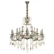 Allington Taklampa 15-arm, antiksilver 86cm