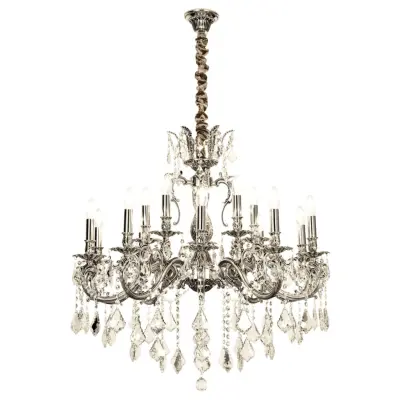 Allington Taklampa 15-arm, antiksilver 86cm