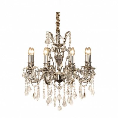 Allington Taklampa 8-arm, antiksilver 66cm