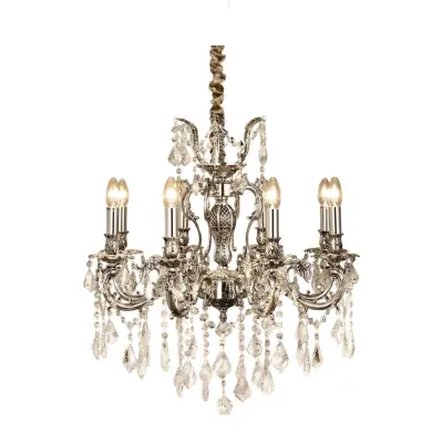 Allington Taklampa 8-arm, antiksilver 66cm