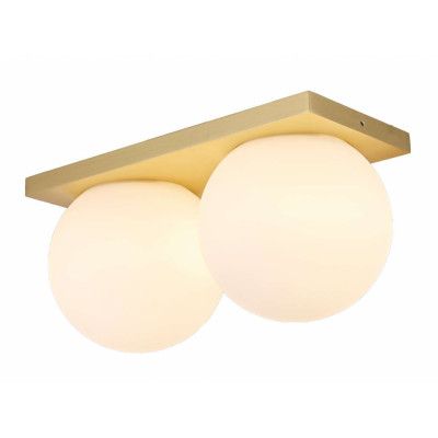 ANTIDARK - Palla C2135 LED-taklampa, mässing/opal, dimbar