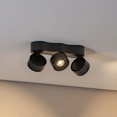 Rotari 3 LED-spotlight för ytmontering 3x8,9 W svart – Arcchio - Hall - Modern - Aluminium - Med flera ljuskällor