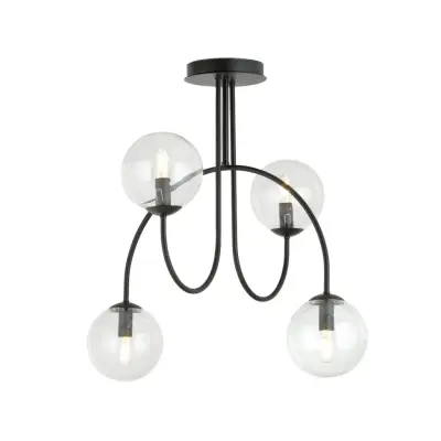 ARCHI 4A Taklampa, Svart/Transparent