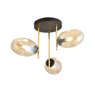 ARGO 3 Taklampa, Svart/Guld/Amber