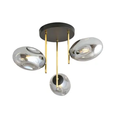 ARGO 3 Taklampa, Svart/Guld/Grafit