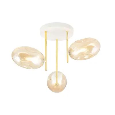 ARGO 3 Taklampa, Vit/Guld/Amber