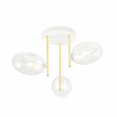 ARGO 3 Taklampa, Vit/Guld/Transparent