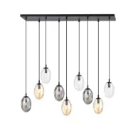 ASTRAL 9 Taklampa, Svart/Grafit/Transparent/Amber