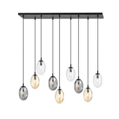 ASTRAL 9 Taklampa, Svart/Grafit/Transparent/Amber