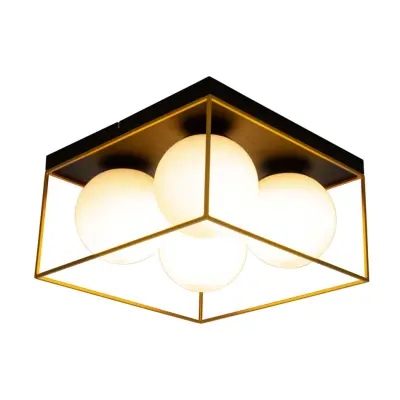 ASTRO plafond stor, svart/guld/opal