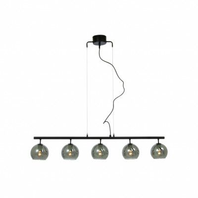 ATOM taklampa 5:a rak, svart/rök