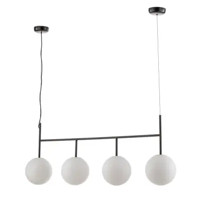 Audo Copenhagen - TR Bulb pendellampa, 4-lampa, svart/opal