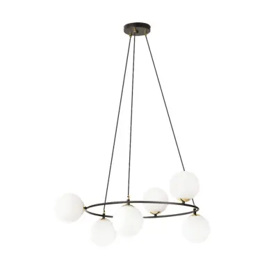 AZURA 6 Taklampa, Svart/Guld/Vit