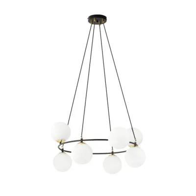 AZURA 8 Taklampa, Svart/Guld/Vit