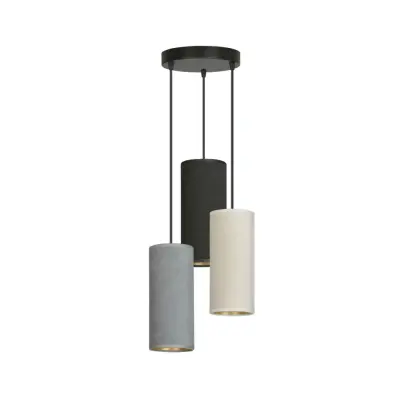 BENTE 3 premium Taklampa, Svart/Svart/Grå/Vit