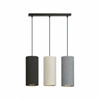 BENTE 3 Taklampa, Svart/Svart/Grå/Vit