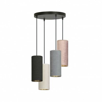 BENTE 4 premium Taklampa, Svart/Svart/Grå/Rose