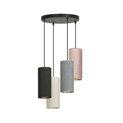 BENTE 4 premium Taklampa, Svart/Svart/Grå/Rose