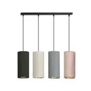 BENTE 4 Taklampa, Svart/Svart/Grå/Rose