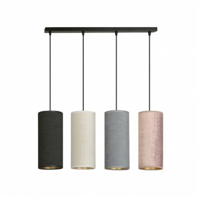 BENTE 4 Taklampa, Svart/Svart/Grå/Rose